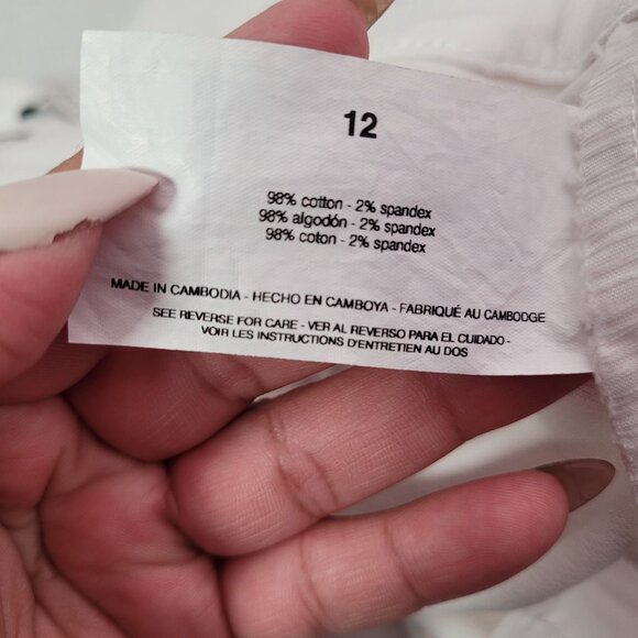 Ella Moss Women's Mid-Rise Straight Leg Ankle White Jeans Size 12 - Picture 9 of 11